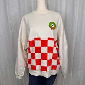 Disney Red and White Checkered Sweatshirt Pixar characters